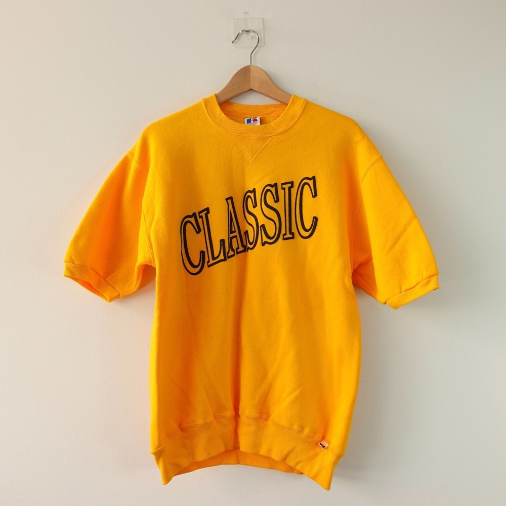 VINTAGE All Star Coaches Camp Shirt Men Medium Orange Sweatshirt Russel Athletic